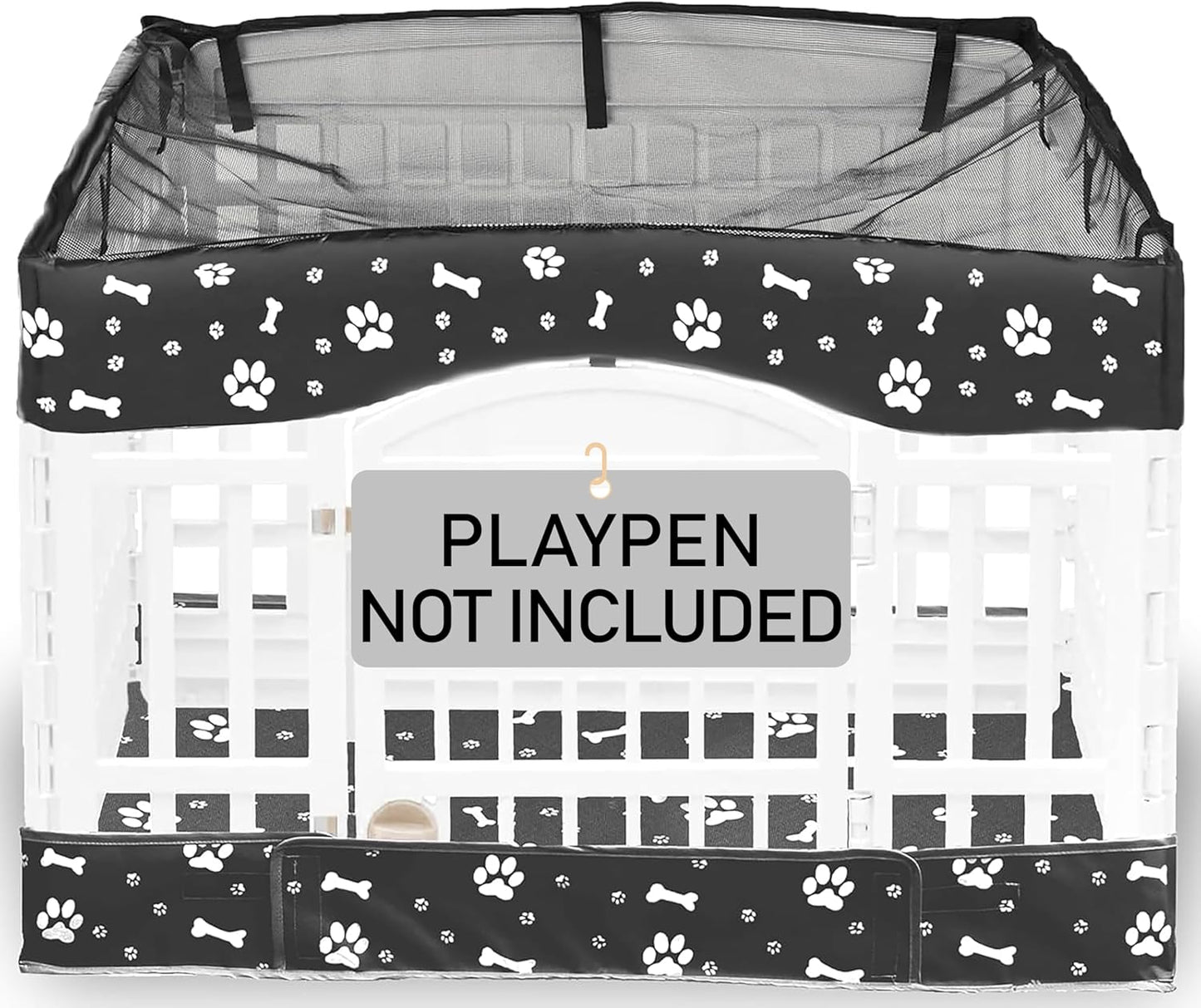 Dog Playpen Bottom Pad and Mesh Top Cover for 36 in Playpen