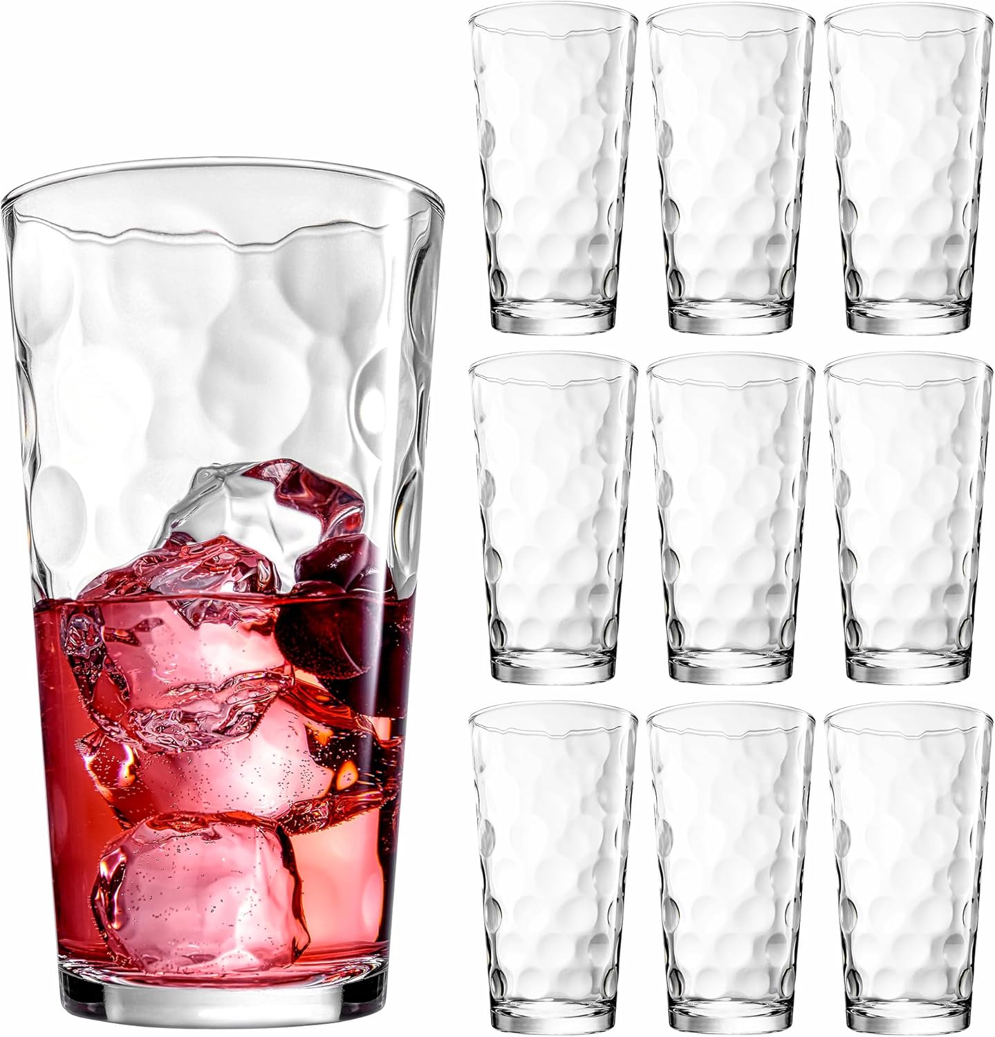 Highball Drinking Glasses Set of 10 for Elegant Entertaining