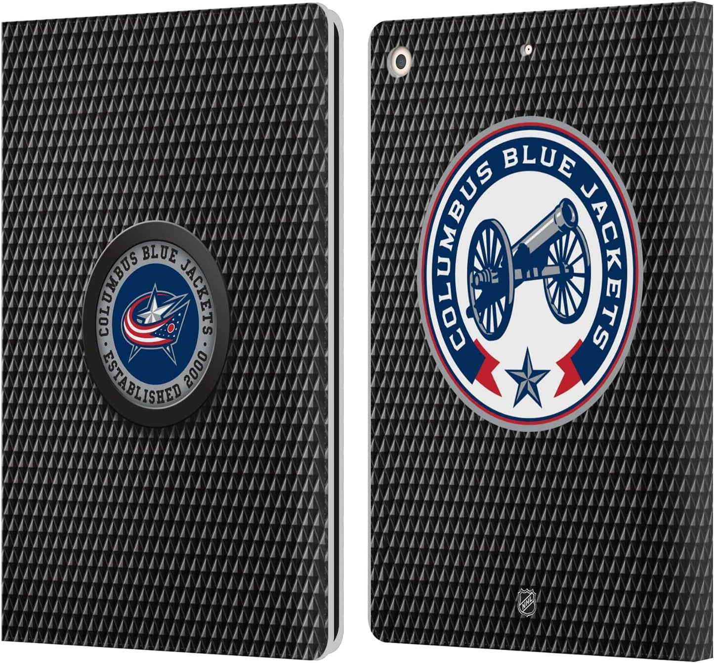 NHL Puck Texture Leather Wallet Case for iPad 10.2 2019-2021