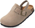 Kids Suede Clogs Toddler Cork Footbed Sandals - Comfortable Fit Shoes