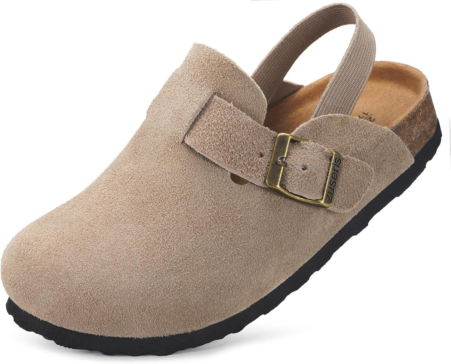 ZUSERIS Kids Suede Clogs with Cork Footbed for Comfort