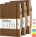 Lined Journal Notebook A5 3 Pack - Leather Hardcover Notebooks