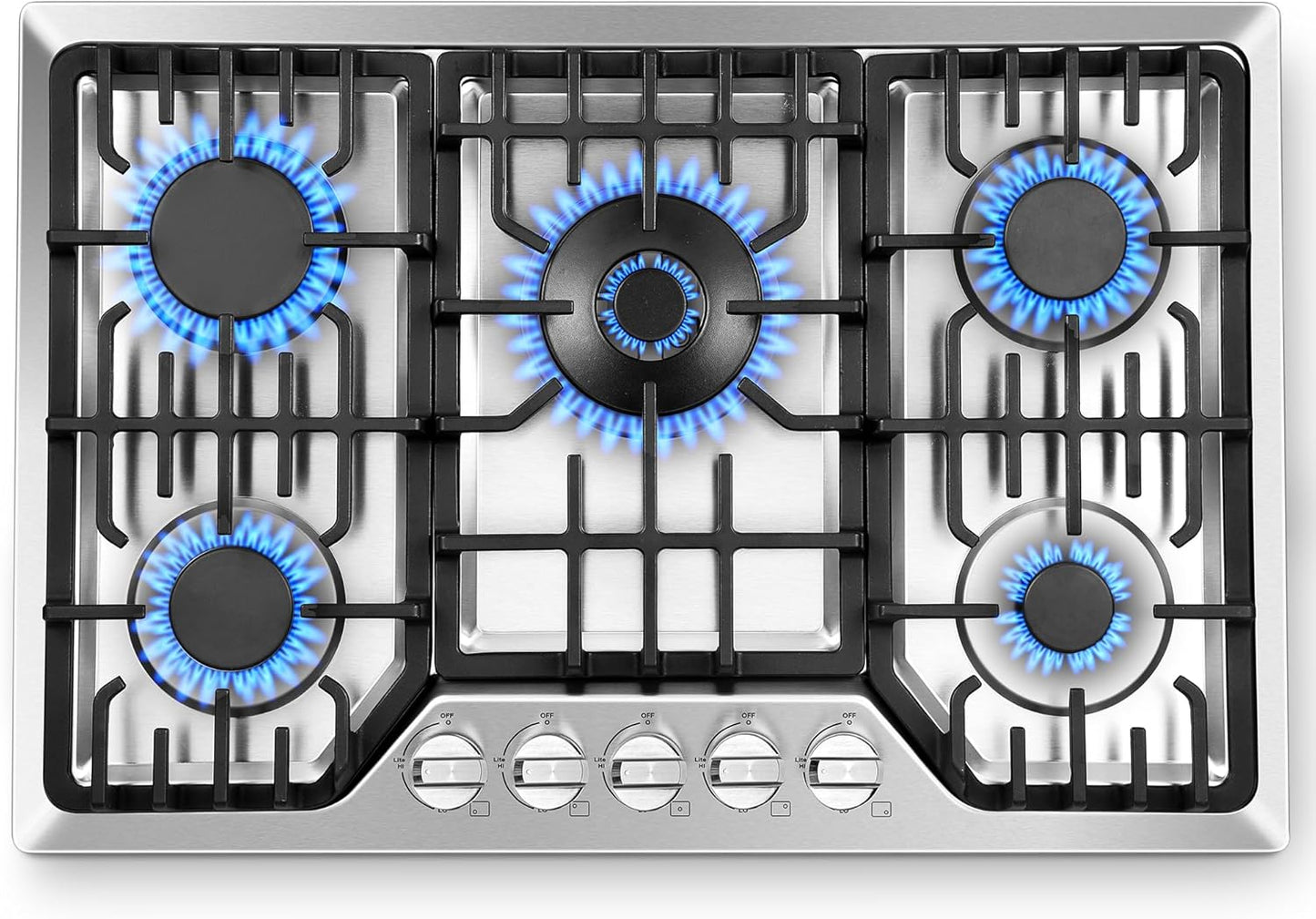 30 Inch Gas Cooktop with 5 Powerful Italy SABAF Burners