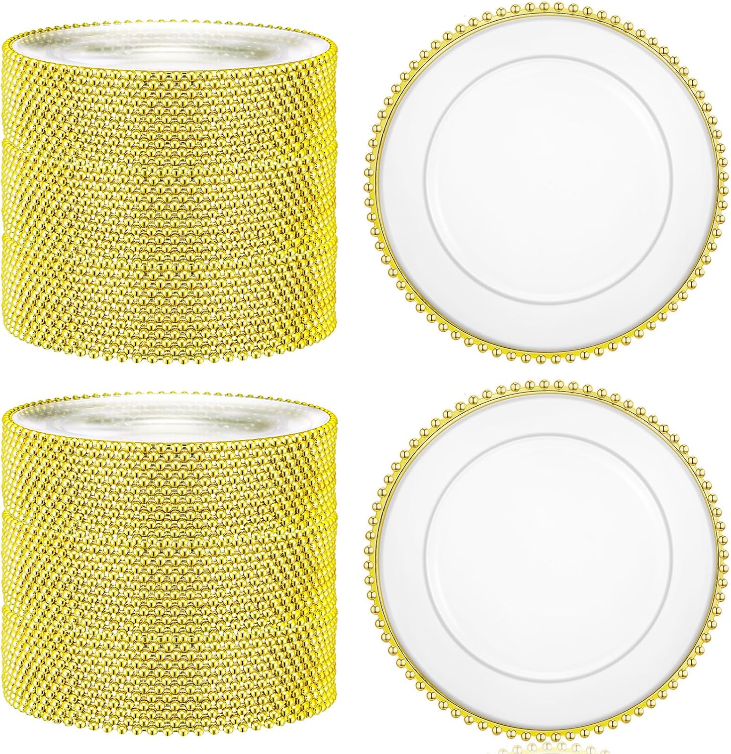 Stylish 13 Gold Charger Plates - Set of 100