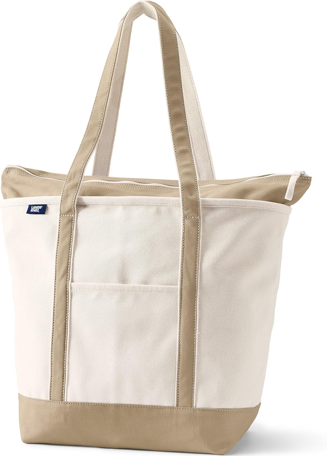 Durable Zip Top Long Handle Canvas Tote Bag for Everyday Use