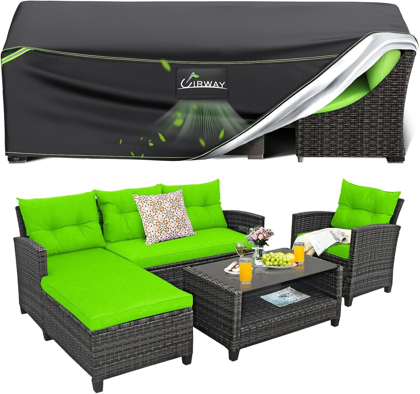 UIRWAY Waterproof Patio Furniture Covers for Outdoor Sectional