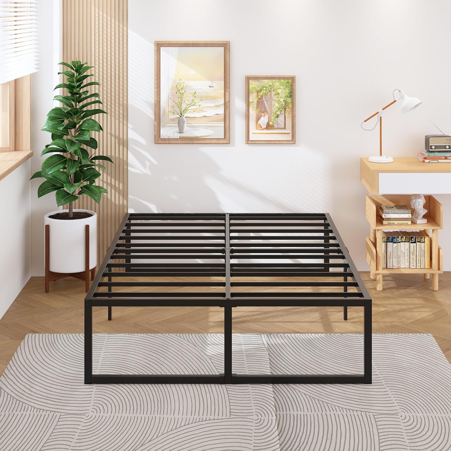 18 Inch King Bed Frame Sturdy Mattress Foundation for Comfort