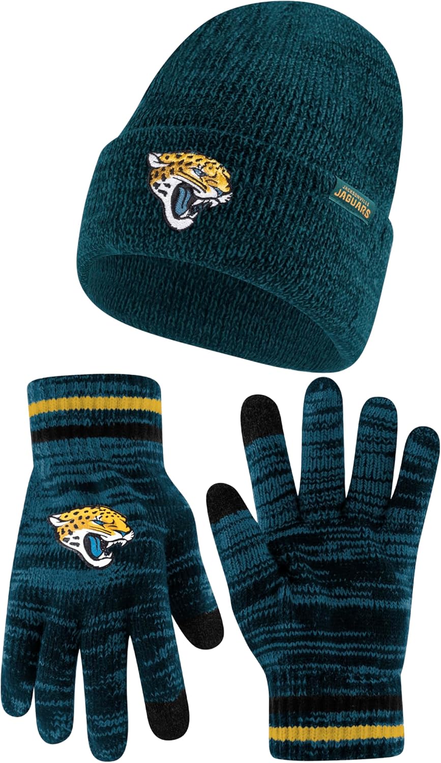 Ultra Game NFL Official Super Soft Knit Beanie and Gloves Set