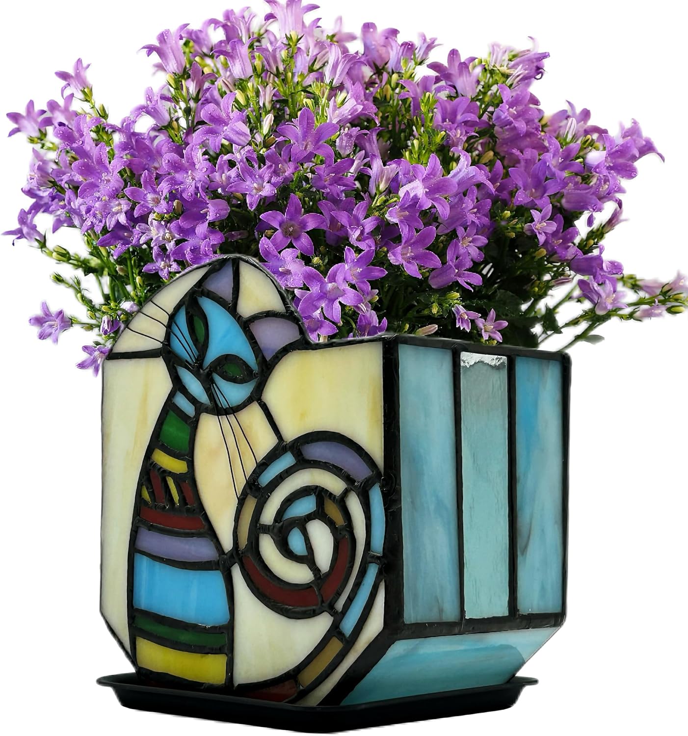 Stained Glass Cat Unique Plant Pot for Cat Lovers and Gifts
