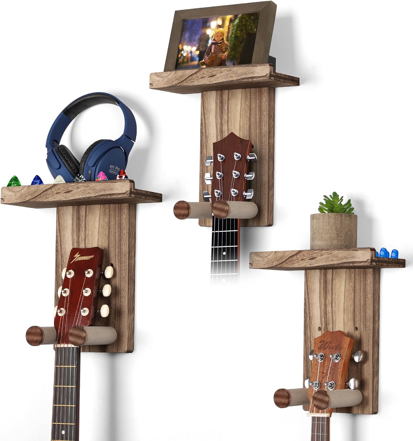 Patented Rustic Guitar Wall Mounts - Organize & Display Guitars