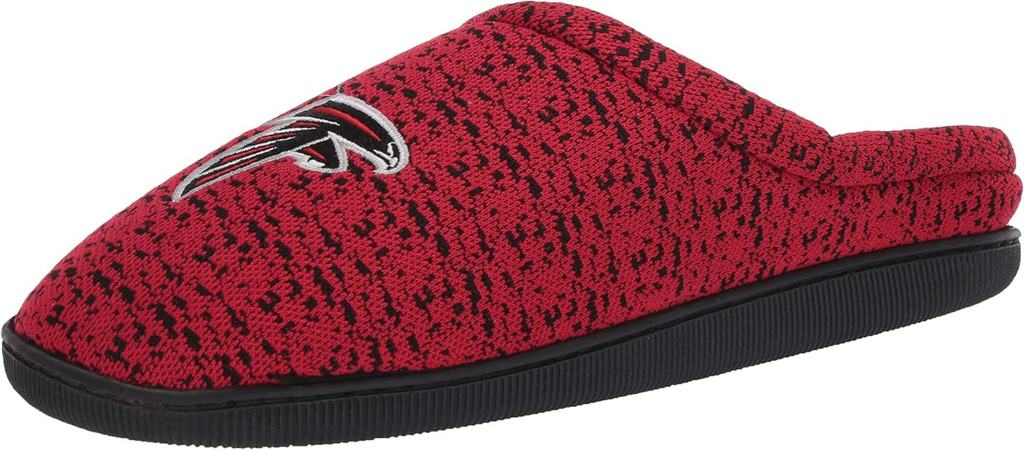 FOCO NFL mens Poly Knit Cup Sole Slipper for Ultimate Comfort