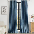 PRIMROSE Velvet Curtains 72 in Long Stone Grayish Blue - Room