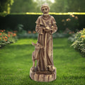 LuxenHome 25in Saint Francis Garden Statue for Outdoor Decor