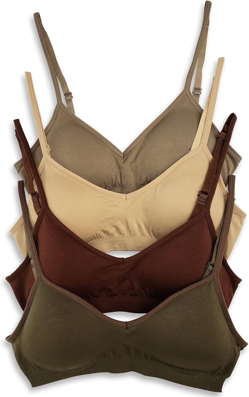 Kalon Womens Demi Padded Wireless Bralette 4 Pack for Comfort