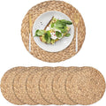 6 Pack Woven Placemats Round Wicker Rattan Placemats - Natural Set