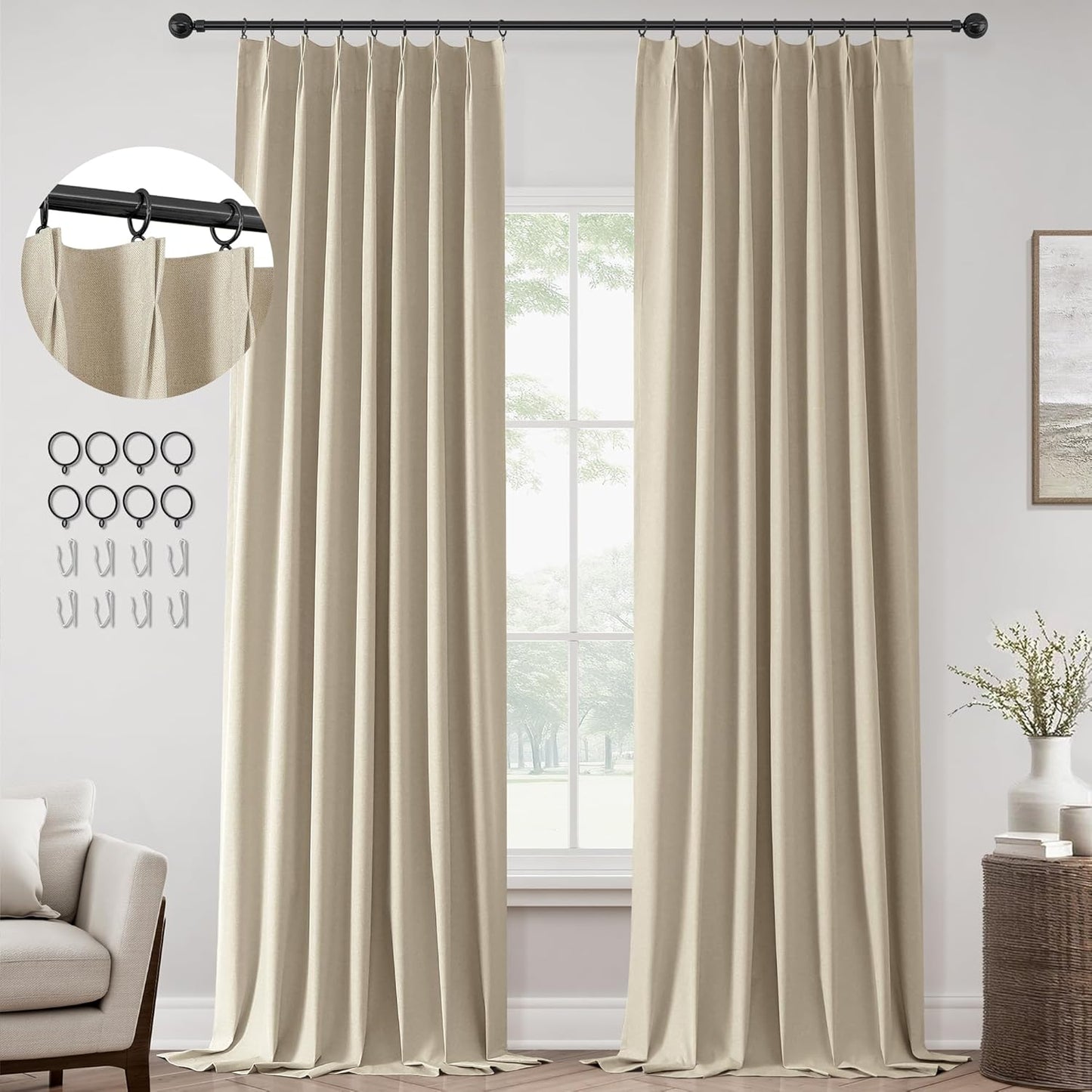 Pinch Pleated Blackout Curtains for Elegant Home Decor