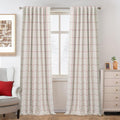 DriftAway 100% Blackout Windowpane Plaid Linen Curtains 84 in