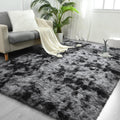 FlyDOIT 8x10 ft Large Area Rug - Ultra Soft Dark Grey Shaggy Comfort