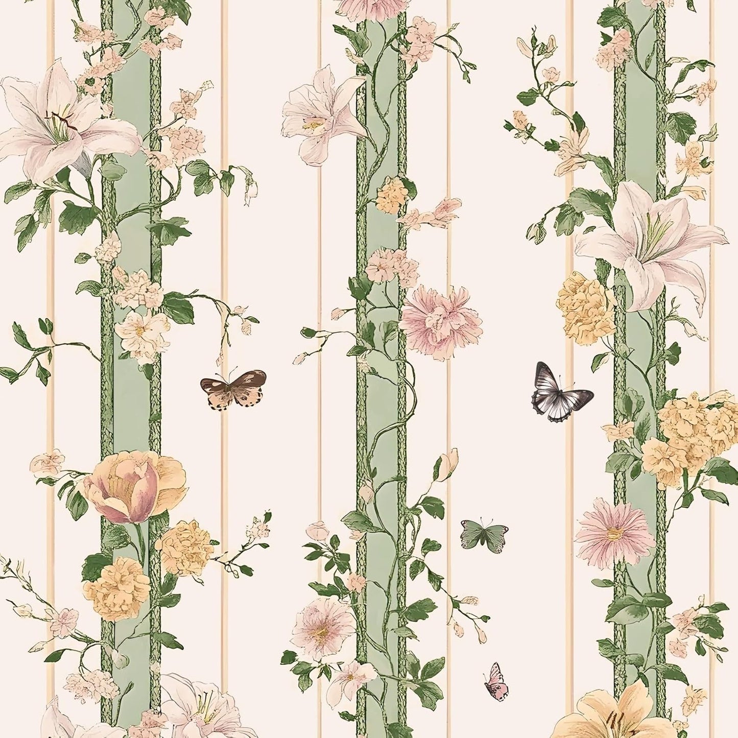 Boho Floral Peel and Stick Wallpaper for Renter Friendly Decor