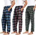 Mens PJ Pajama Pants Fleece Lounge Bottoms Plaid PJs - Cozy Warmth DG