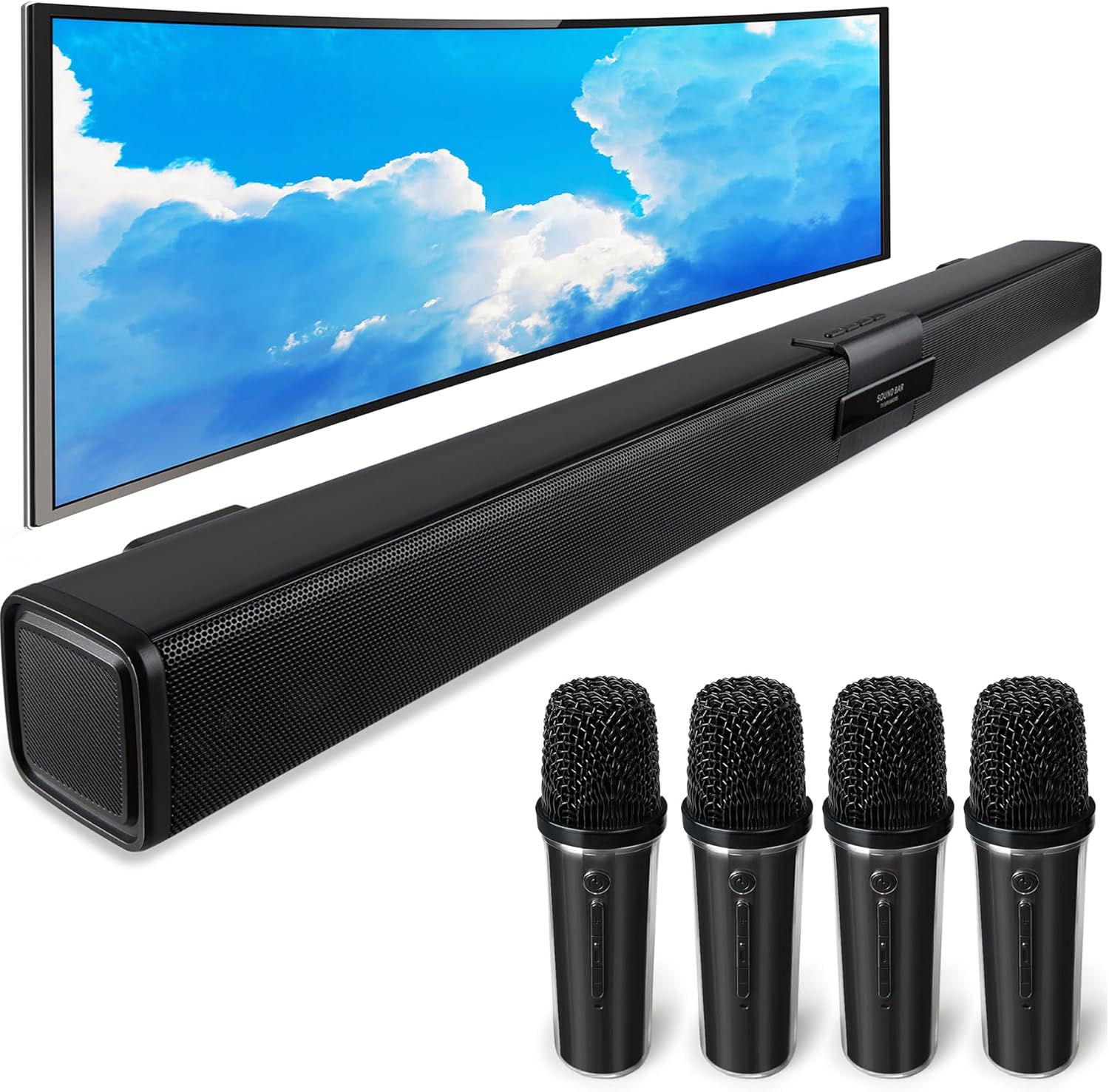 Quntelon TV Soundbar: Wireless Mic Surround Sound