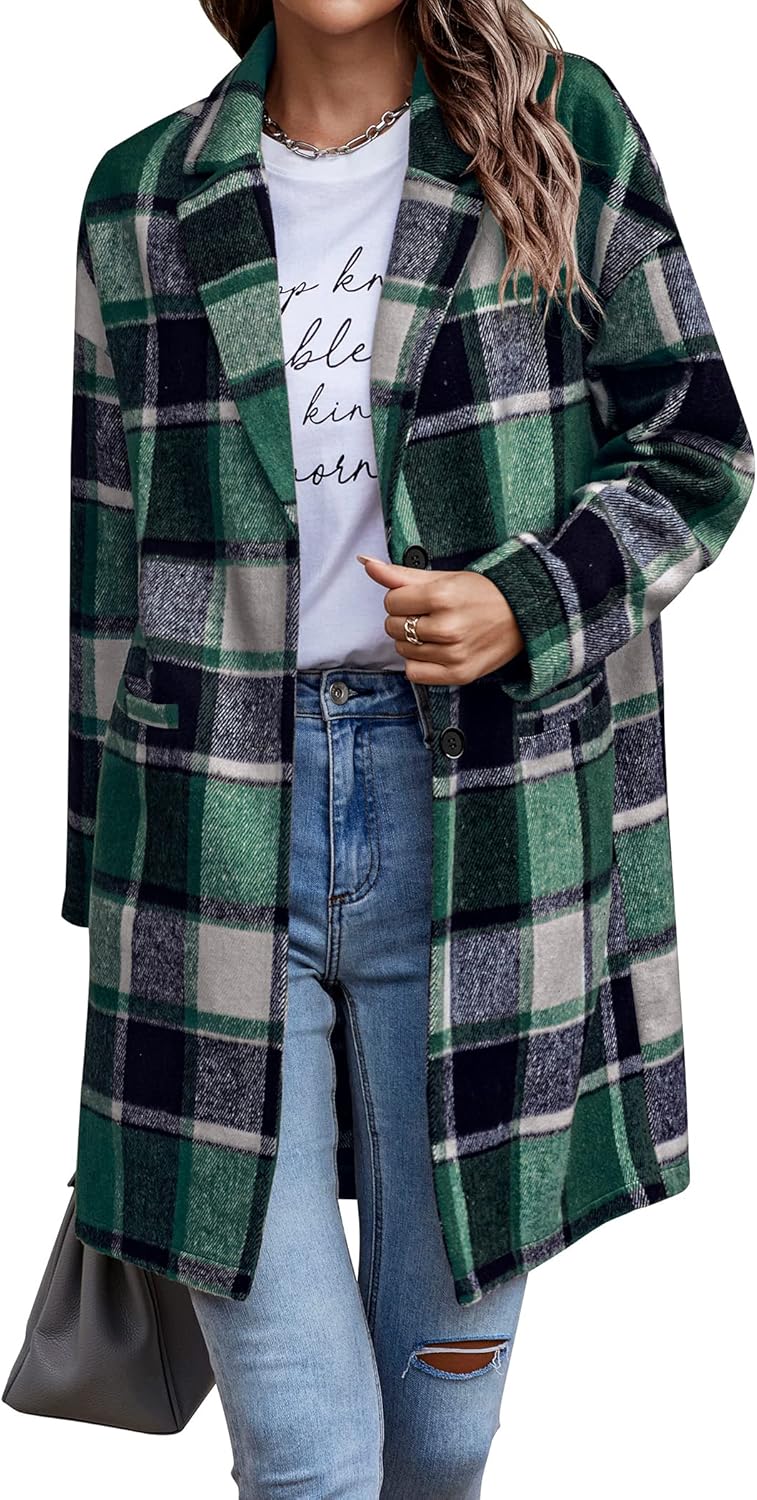 Trendy Women Plaid Shacket Jacket for Fall and Winter Wear