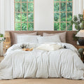 MooMee Gingham Duvet Cover Set in Northern Droplet Grey