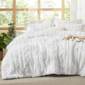 Tufted Boho Comforter Set Queen Size - Bright White Elegance