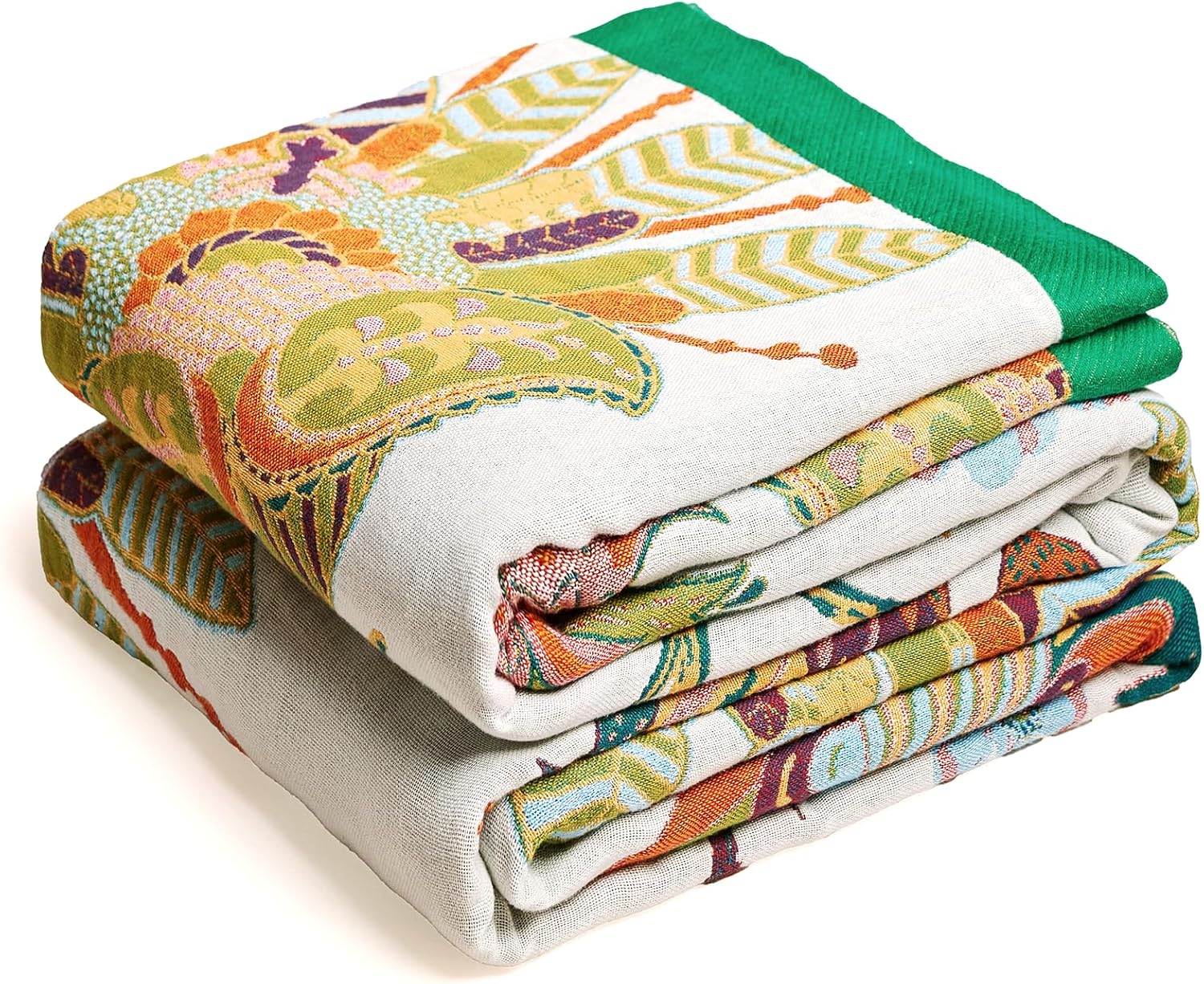 Boho Throw Blanket - 100% Organic Cotton Luxury Quilt for All Seasons