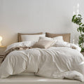 MooMee Striped Duvet Cover Set Cal King - Soft 100% Washed Cotton