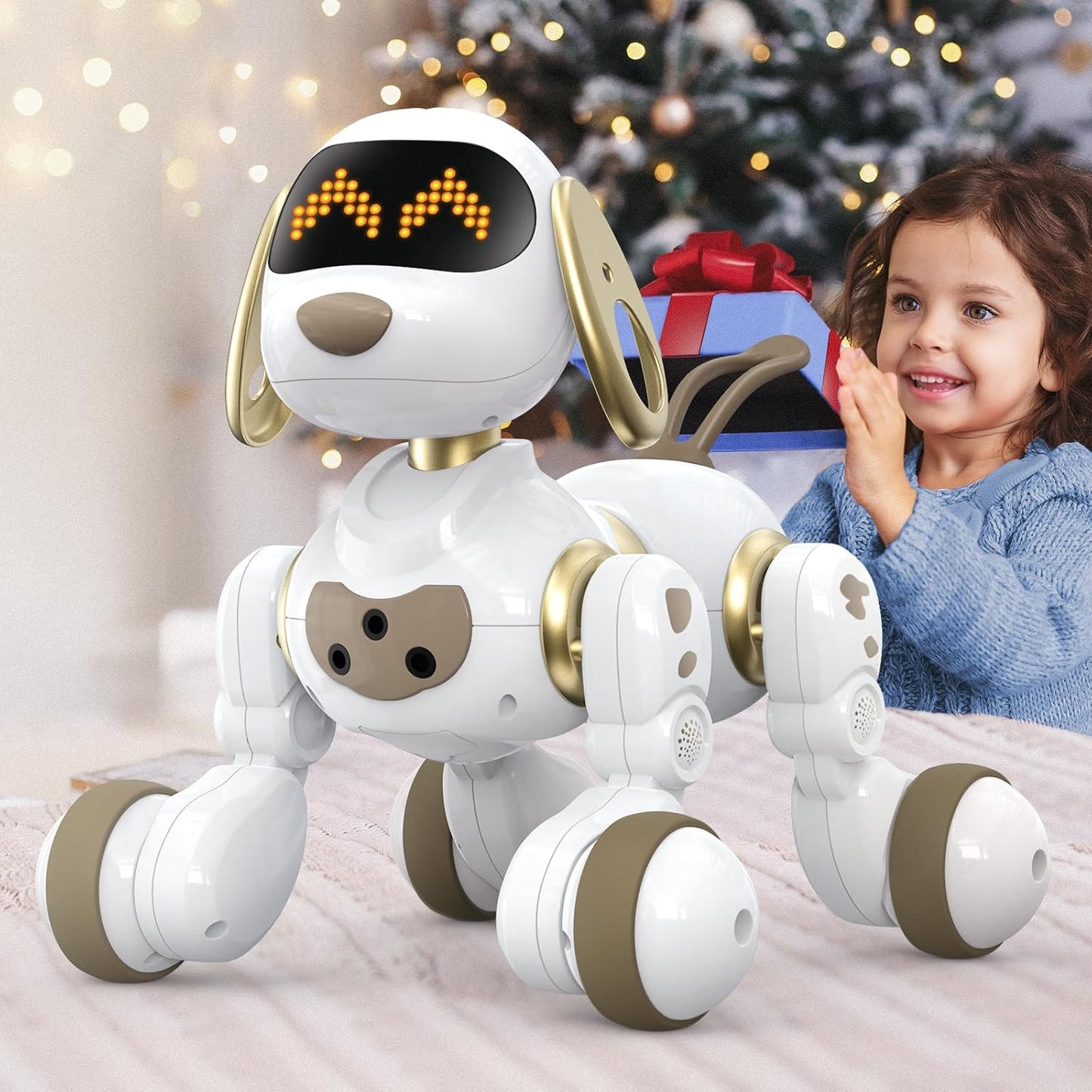 Interactive Dancing Robot Dog Toy for Kids, LED Eyes, Rechargeable - Ideal Gift!