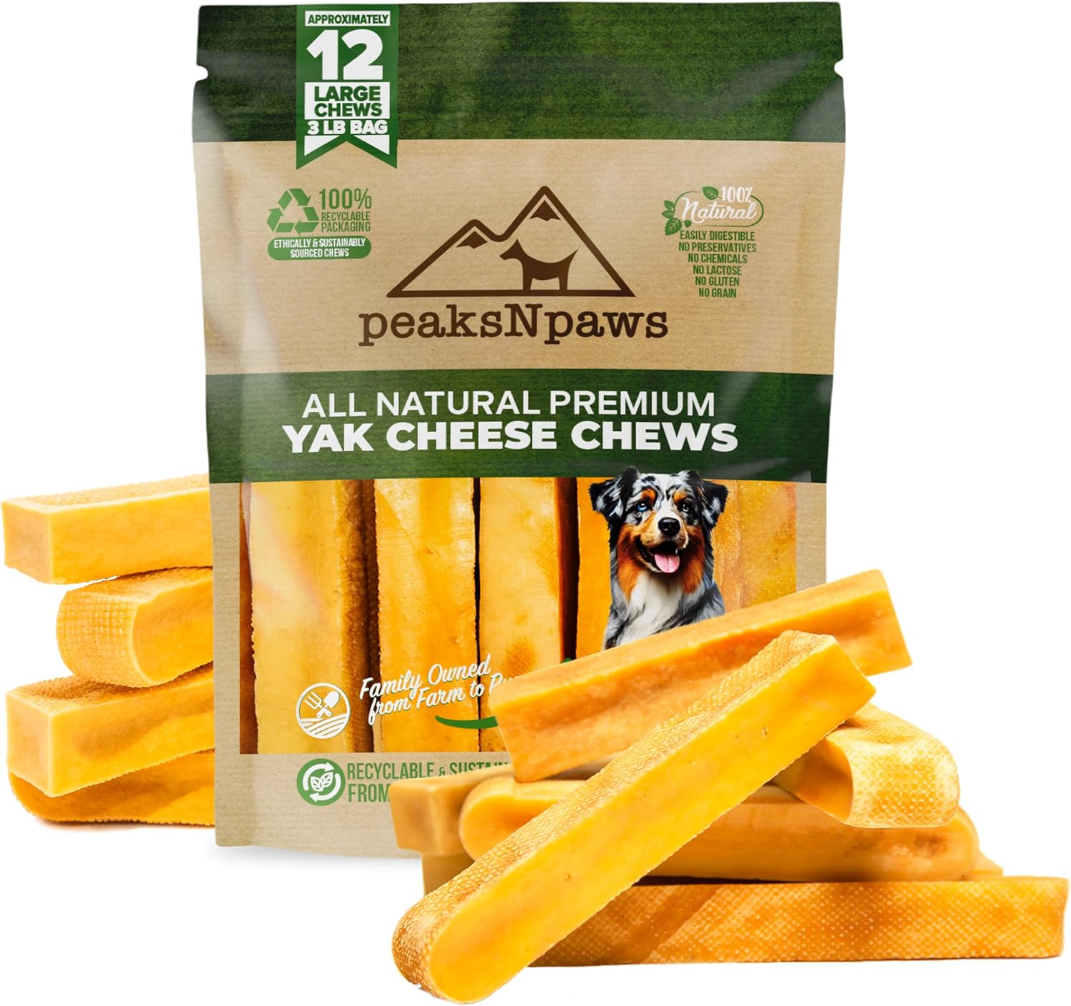 High Protein Yak Cheese Dog Chews for Aggressive Chewers