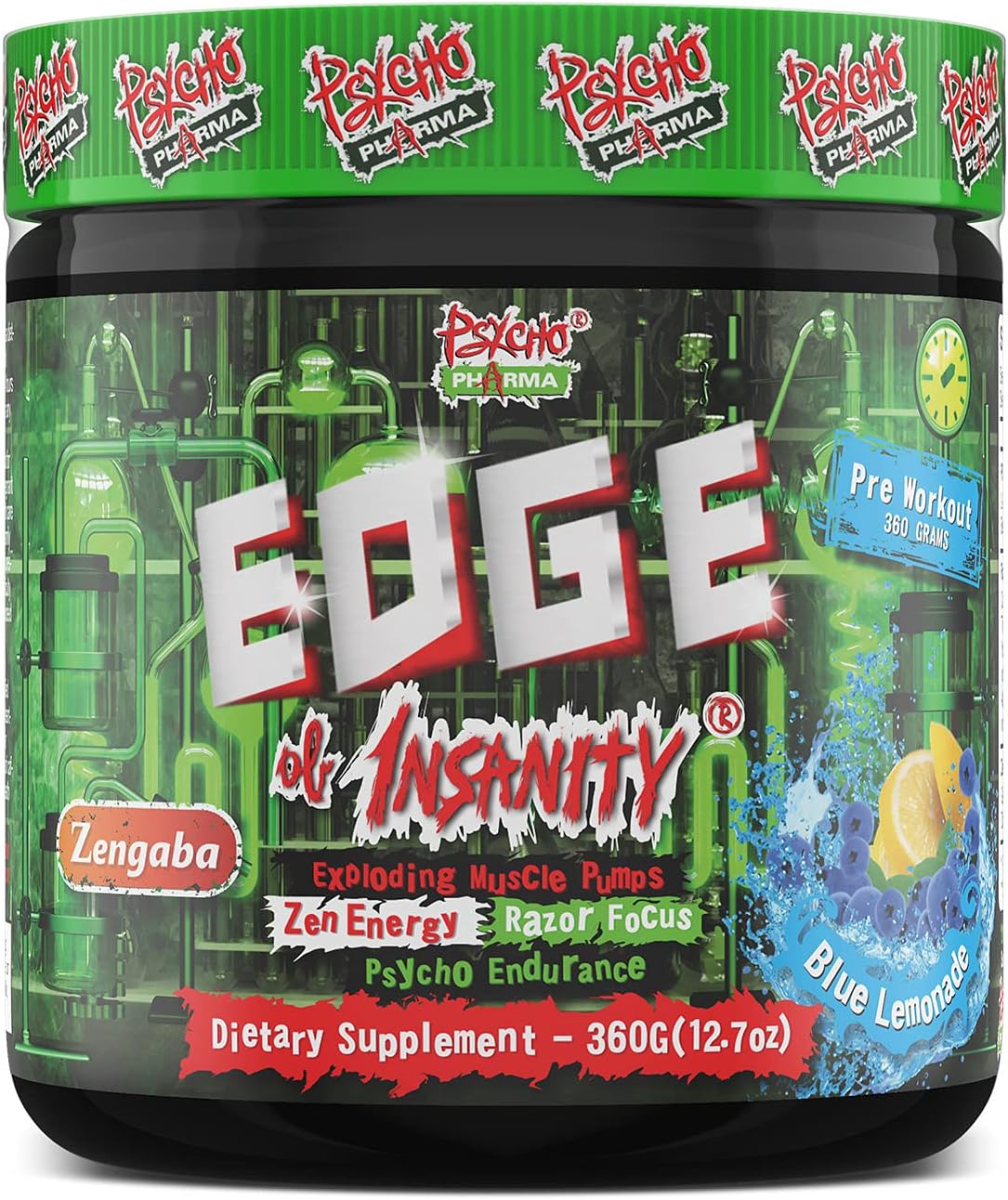 Psycho Pharma Edge of Insanity Preworkout Powder for Intense Energy