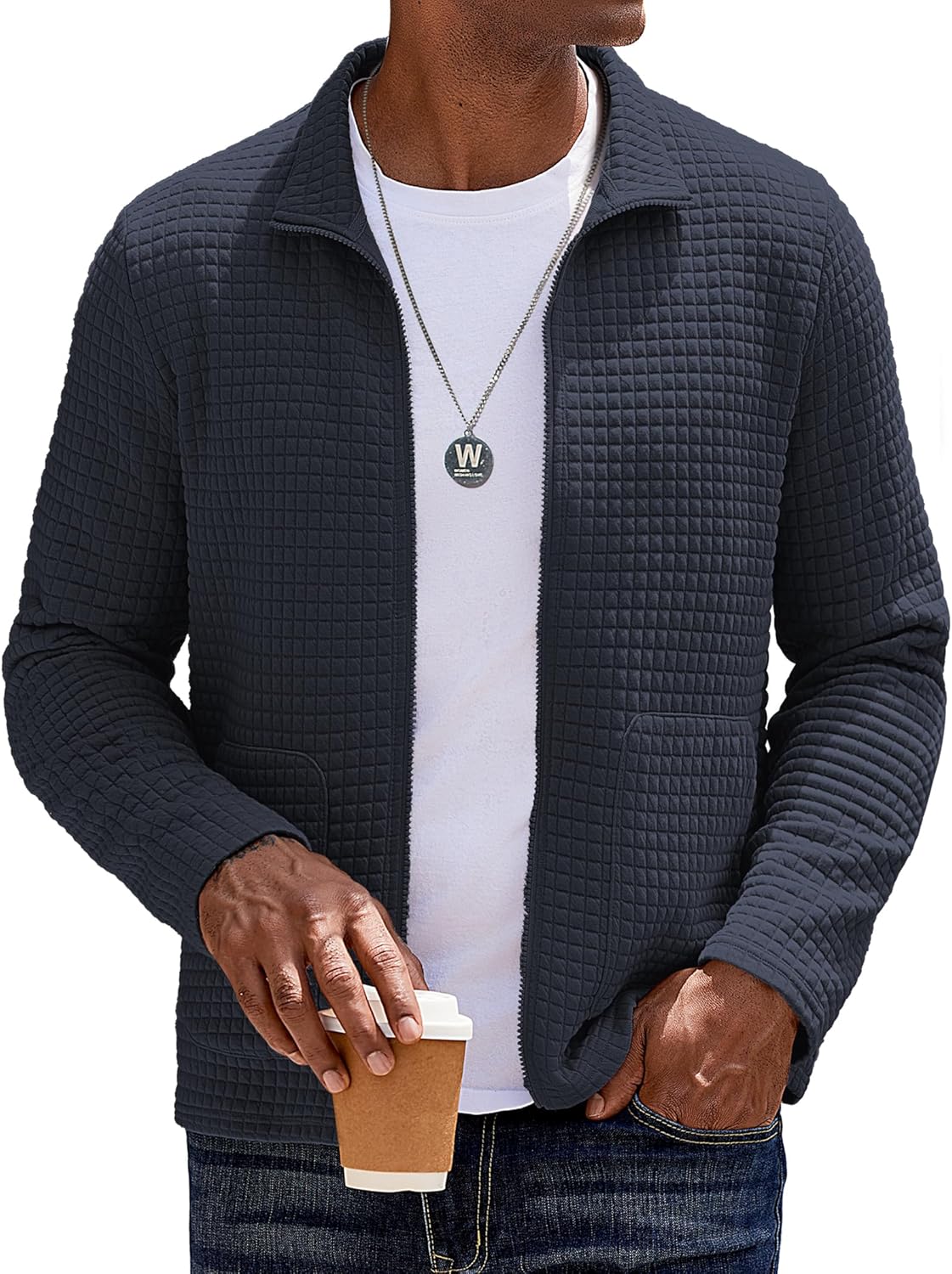 COOFANDY Men's Lightweight Varsity Jacket for Casual Style