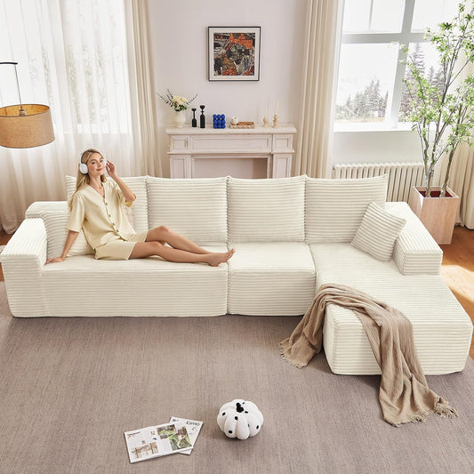 135 Cloud Sectional Couch with L-Shape Chaise for Comfort
