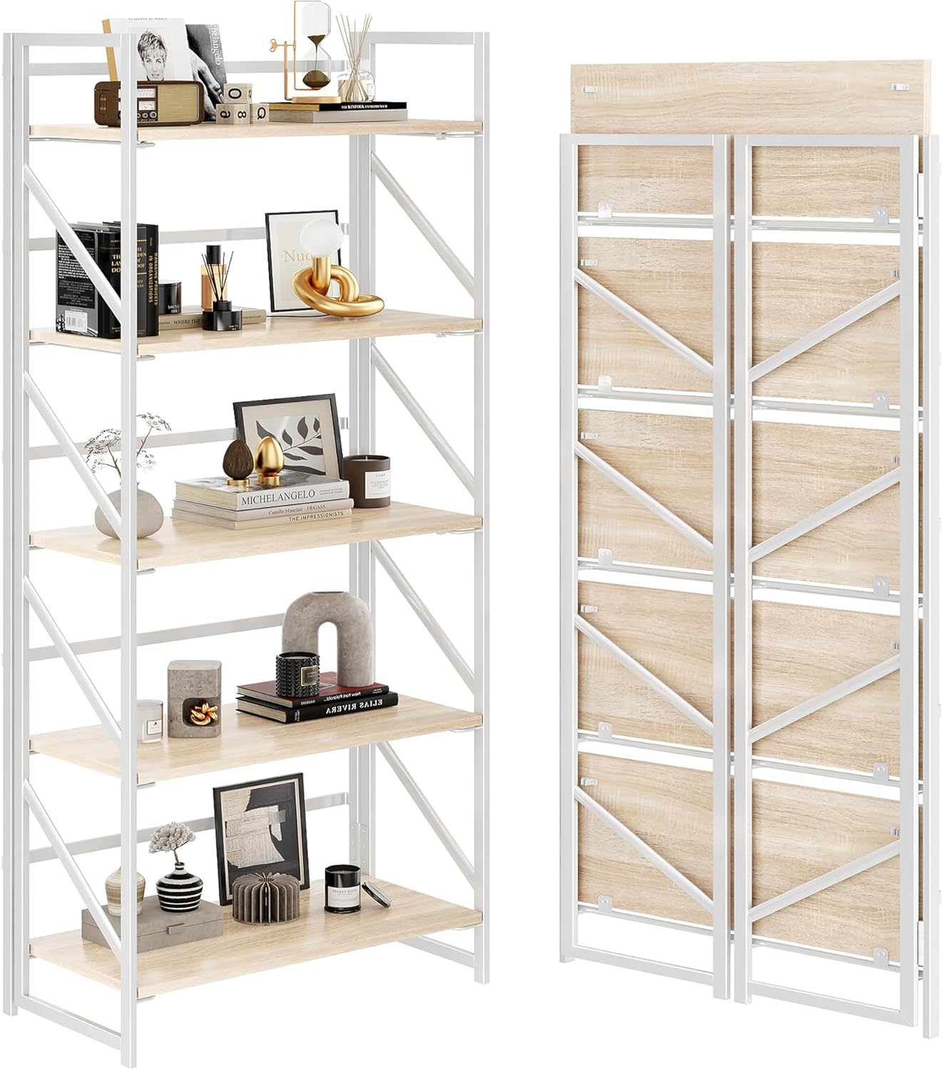 5 Tier Industrial Metal Bookshelf for Vintage Storage Needs