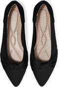 Women's Knit Pointed Toe Flats - Comfortable Washable Ballet Shoe