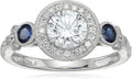 Stunning Antique Style Platinum-Plated Cubic Zirconia Ring