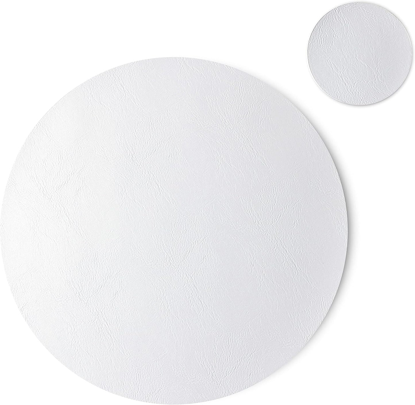 Set of 8 PU Leather Placemats and Coasters for Dining Tables