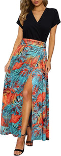 Women Summer 2025 Maxi Dress Vacation Floral Spaghetti (Style KT7F)
