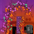 Halloween Willow Vine Twig Garland Lights 9 ft - Colorful LED