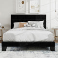 Queen Platform Bed Frame with Velvet Headboard - Classic, Quiet