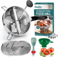 Stainless Steel Food Mill with 3 Discs - Smooth Sauces & Purees