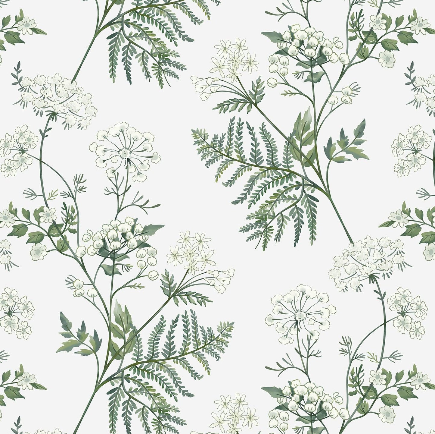 Timeet Green Floral Wallpaper Peel and Stick for Easy Home Decor