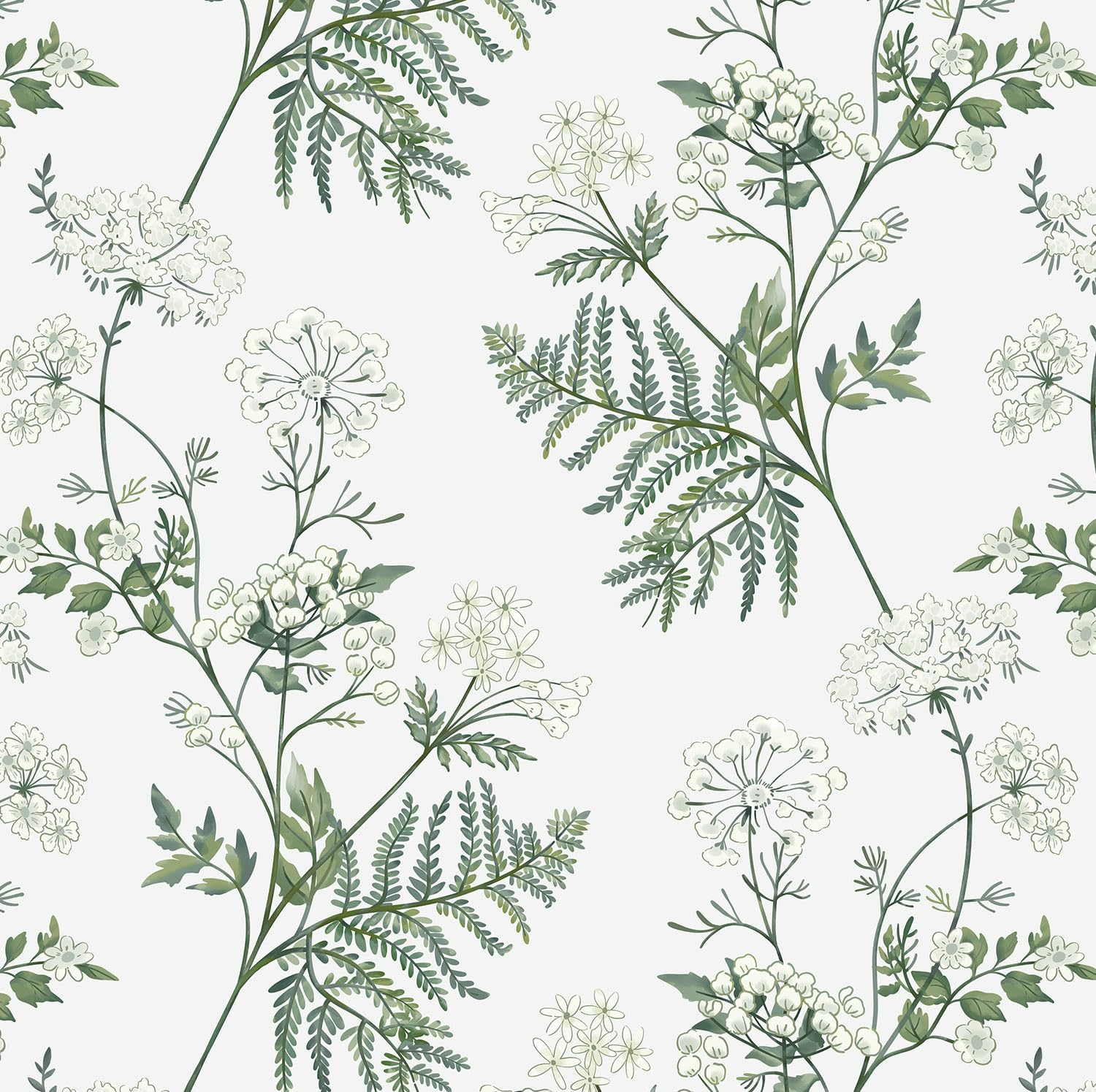 Timeet Green Floral Wallpaper Peel and Stick for Easy Home Decor