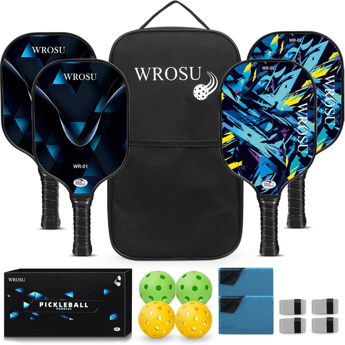 Carbon Fiber Pickleball Paddles Set for All Skill Levels