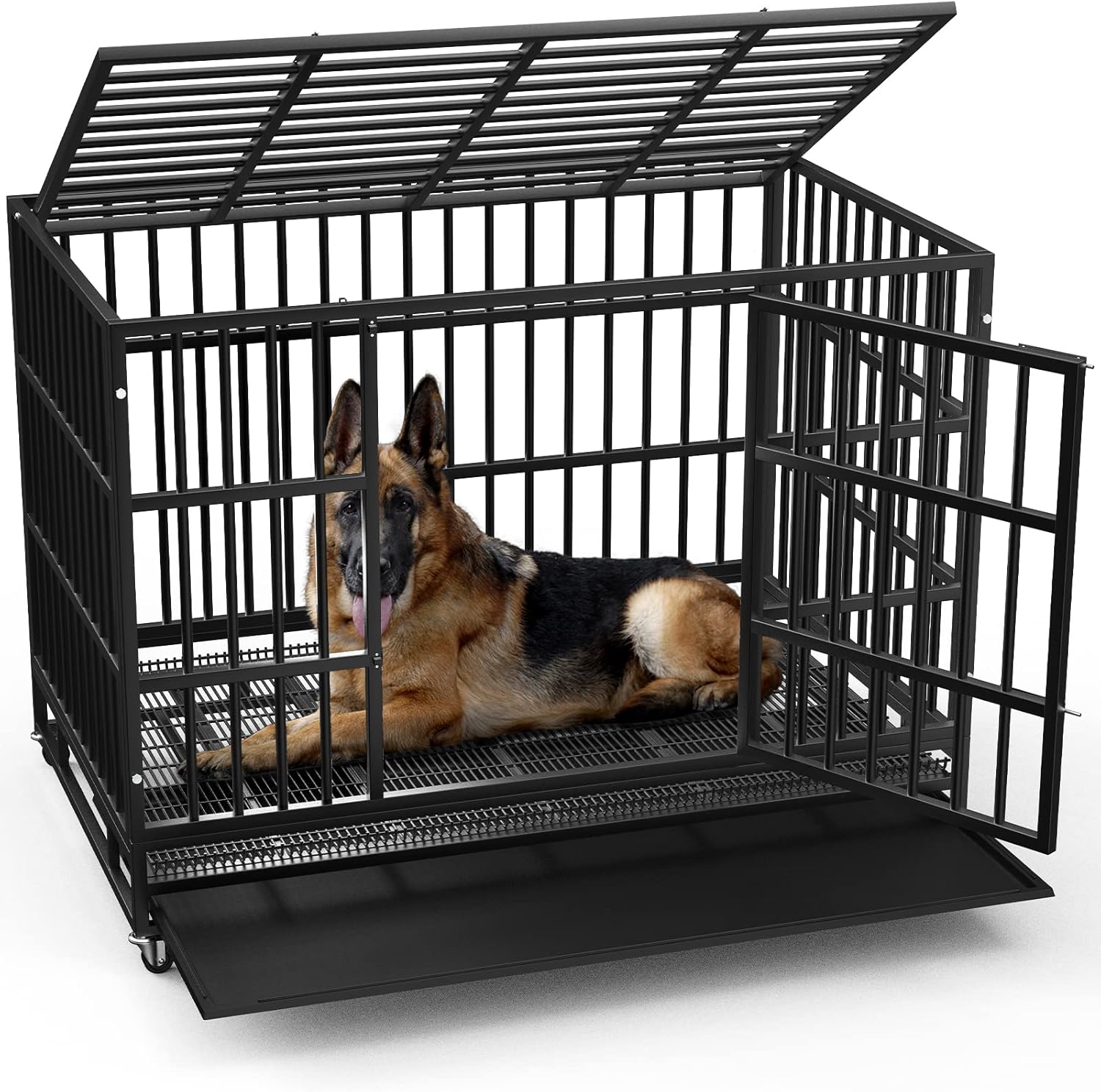 Indestructible Heavy Duty Dog Crate for Large Dogs - 48 in