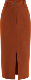 Corduroy Skirt Women High Waisted Pencil Midi - Fall 2025 Day