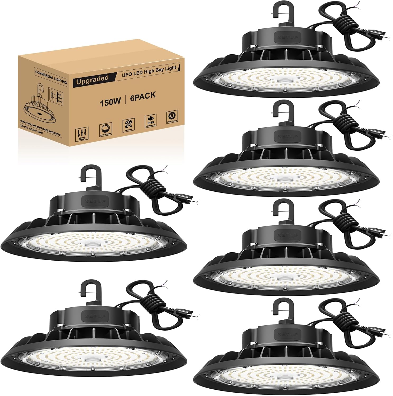 UFO LED High Bay Light 150W 22,500LM Dimmable for Any Space
