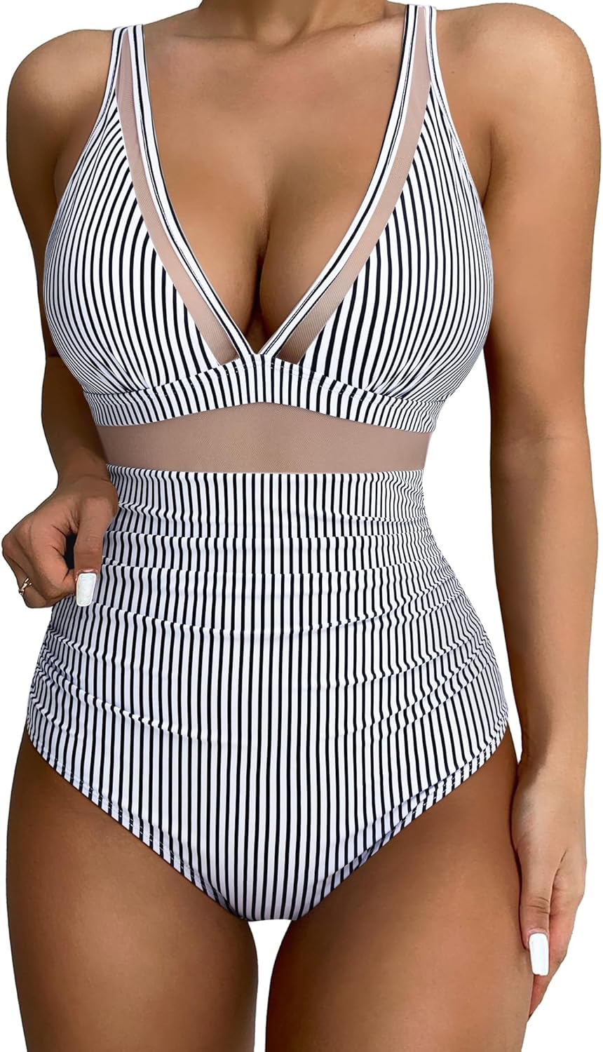 SUUKSESS Women Sexy Mesh Tummy Control Swimsuit Review